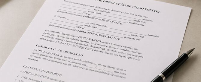 documento de dissolução de união estável