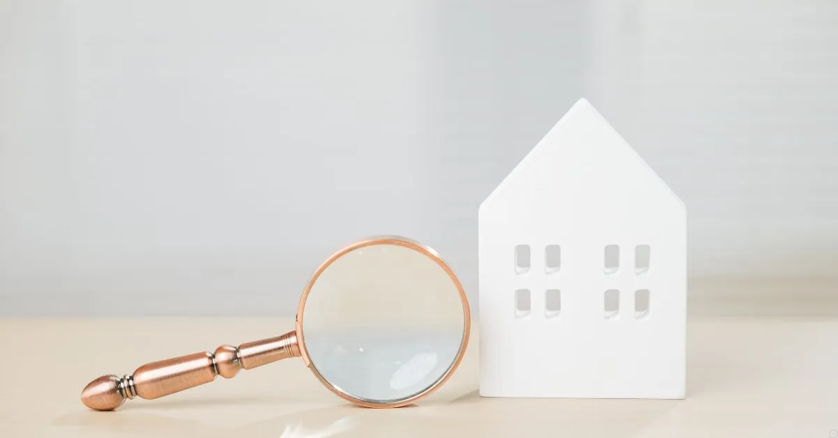 Casa em miniatura com lupa representando análise de contrato de compra e venda de imóvel que pode ser anulado