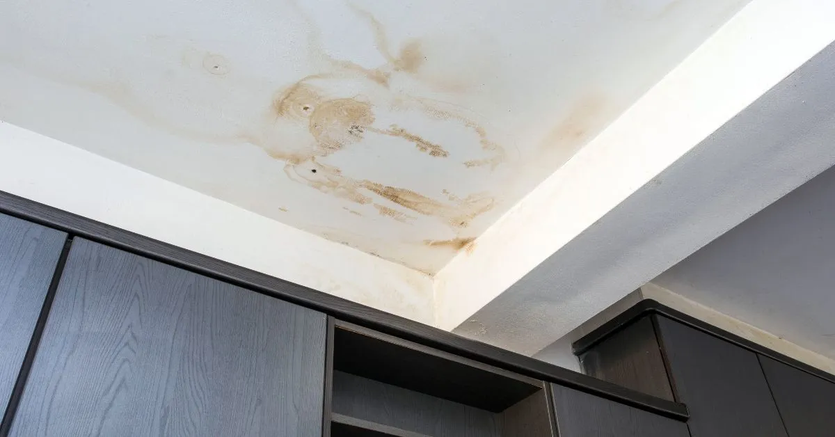 Infiltração em apartamento com manchas de umidade no teto